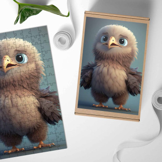 Dřevěné puzzle Roztomilý animovaný orel 2