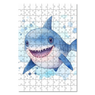 Dřevěné puzzle Kreslený Žralok