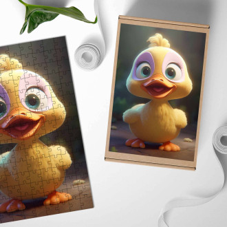 Dřevěné puzzle Roztomilá animovaná kachna