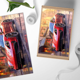 Dřevěné puzzle Porsche Taycan 2