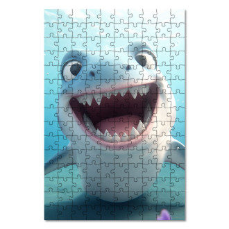 Dřevěné puzzle Roztomilý animovaný žralok 1