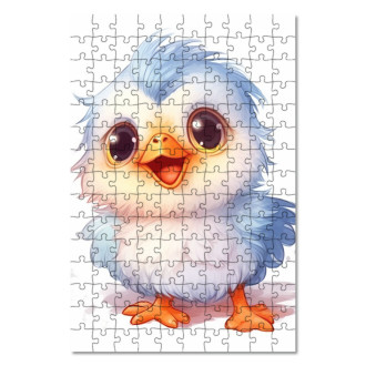 Dřevěné puzzle Kreslený Ptáček