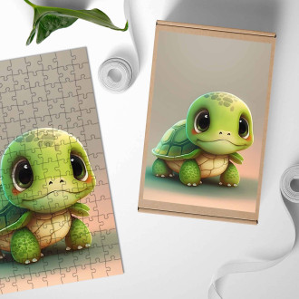 Dřevěné puzzle Kreslená Želva