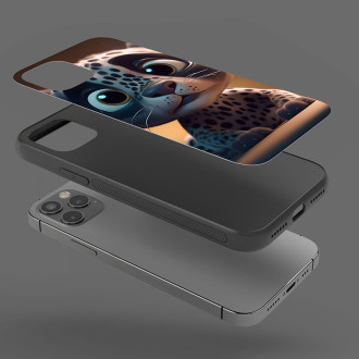 Kryt na mobil Roztomilý animovaný sněžný leopard