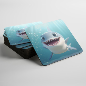Podtácky Roztomilý animovaný žralok