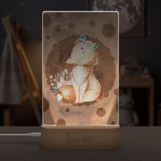 Dětská lampička Liška s květinami