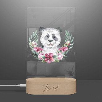 Dětská lampička Panda v květinách
