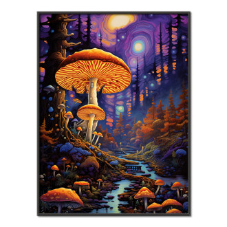 fantasy houby v hlubokém lese