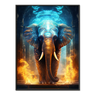 mystický slon s ohněm