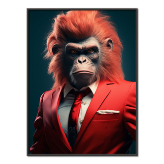 opice v červeném obleku