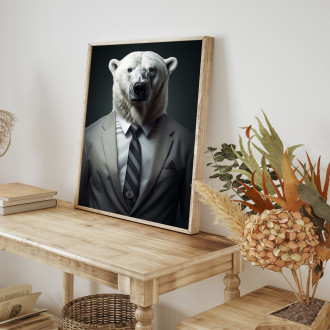 lední medvěd v obleku a kravatě