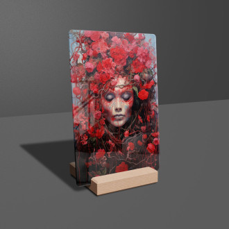 Akrylové sklo žena pokrytá květinami 4