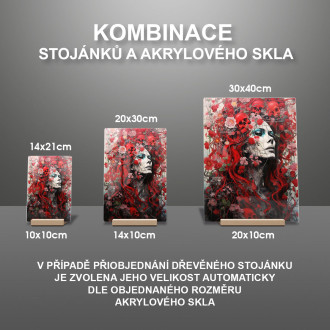 Akrylové sklo žena pokrytá květinami