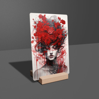 Akrylové sklo žena květinový surrealismus