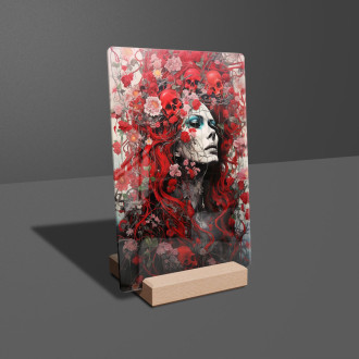 Akrylové sklo žena pokrytá květinami