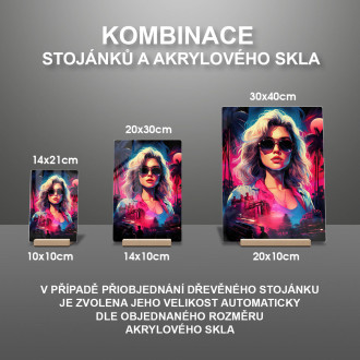 Akrylové sklo žena v neonových světlech