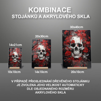 Akrylové sklo liška s modrýma očima se schovává v květinách