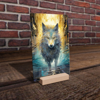 Akrylové sklo vlk v městě budoucnosti