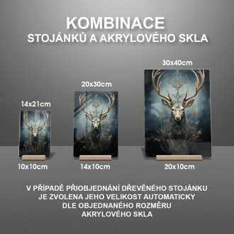 Akrylové sklo jelen na kopci