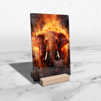Akrylové sklo slon v ohni