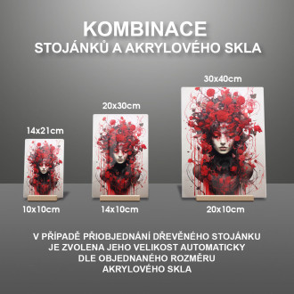 Akrylové sklo žena květinový surrealismus 2