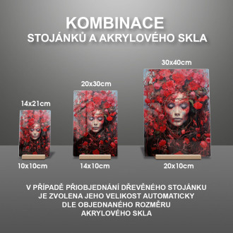 Akrylové sklo žena pokrytá květinami 4
