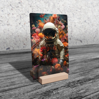 Akrylové sklo astronaut v květinovém prostoru