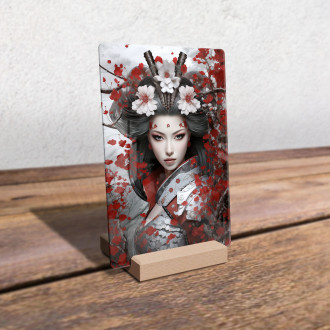 Akrylové sklo krásná samurajská dívka