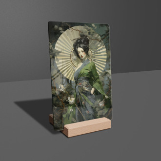 Akrylové sklo geisha s vějířem