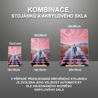Akrylové sklo astronaut na kostkovaném poli