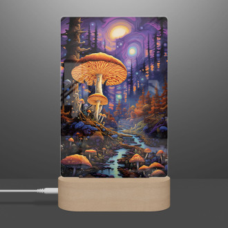 Lampa fantasy houby v hlubokém lese