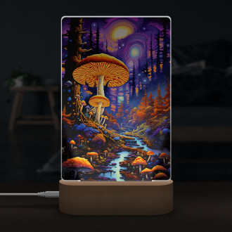Lampa fantasy houby v hlubokém lese