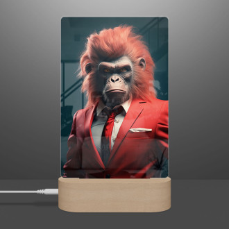 Lampa opice v červeném obleku