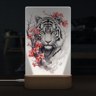 Lampa tygr s červenými květy