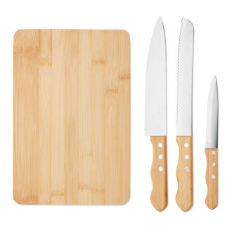 SHARP CHEF, Set bambusového prkénka a nožů