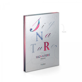 SIGNATURE WRITING SHOWCASE. Vzorník s 20 kovovými kličkovými pery