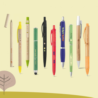 ORGANIC WRITING SHOWCASE. Vzorník s 20 ekologickými kuličkovými pery