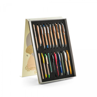 ORGANIC WRITING SHOWCASE. Vzorník s 20 ekologickými kuličkovými pery