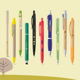 ORGANIC WRITING SHOWCASE. Vzorník s 20 ekologickými kuličkovými pery