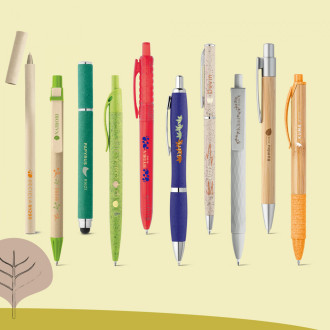 ORGANIC WRITING SHOWCASE. Vzorník s 20 ekologickými kuličkovými pery