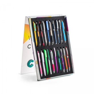 COLOUR WRITING SHOWCASE. Vzorník s 20 barevnými kuličkovými pery