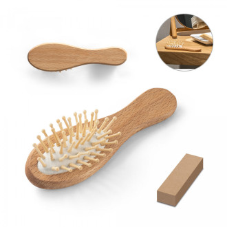 DERN. Dřevěný kartáč na vlasy s bambusovými zuby