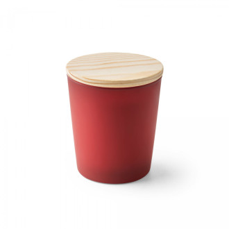 DUVAL. Aromatická svíčka ve skleněném kalíšku s dřevěným víčkem