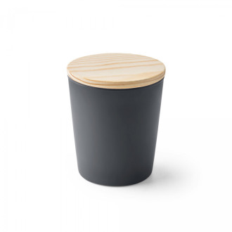 DUVAL. Aromatická svíčka ve skleněném kalíšku s dřevěným víčkem