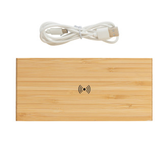 Bambusové digitální hodiny s bezdrátovou nabíječkou 5W