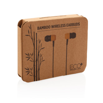 Bambusová bezdrátová sluchátka do uší