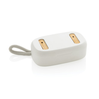 TWS sluchátka z RCS recykl. plastu a bambusu