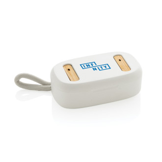 TWS sluchátka z RCS recykl. plastu a bambusu