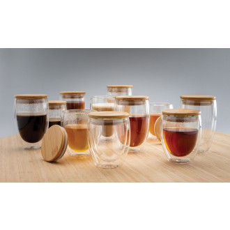 Sklenice s bambusovým víčkem 2ks 250ml