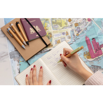 Bambusové pero s klipem z pšeničné slámy